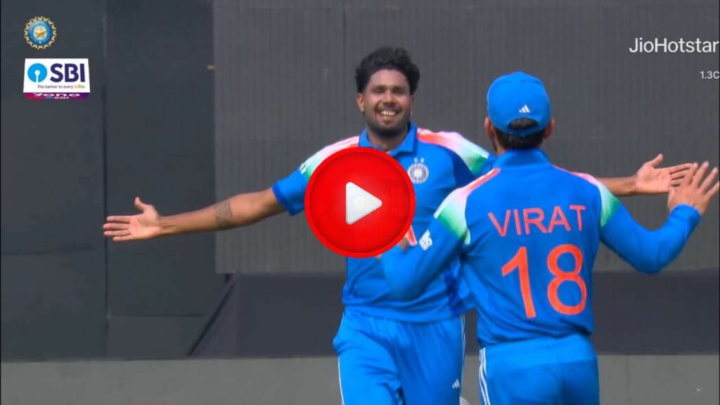Watch— Harshit Rana takes Devon Conway’s wicket for the 3rd time in IND vs NZ ODI series