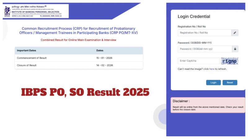 IBPS PO SO Result 2025 2