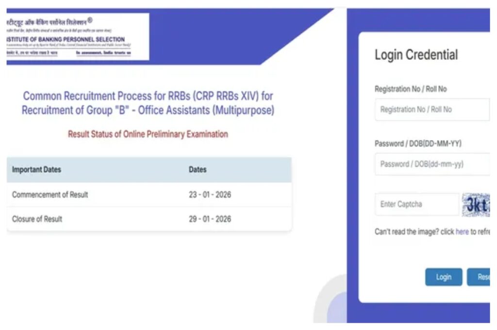 IBPS RRB Clerk Prelims Result 2026 – Result Link Active at ibps.in; Now Download Scorecard