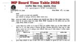 MP Board 10th & 12th Revised Time Table 2026