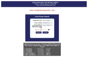 MP Police Constable 2025 – Download Scorecard at esb.mp.gov.in, Important Documents Needed for Physical Test