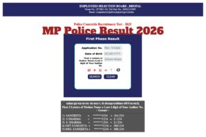 MP Police Result 2026 Released – 59,438 Candidates Shortlisted for PPT; Download PDF at esb.mp.gov.in