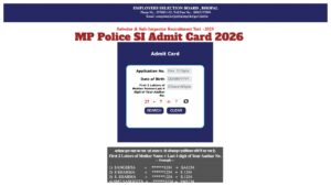 MP Police SI Admit Card 2026 – Download Sub-Inspector Hall Ticket @esb.mp.gov.in