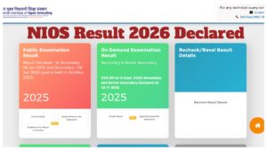 NIOS Result 2026 Declared – Direct Link to Download Class 10 & 12 Scorecard at results.nios.ac.in
