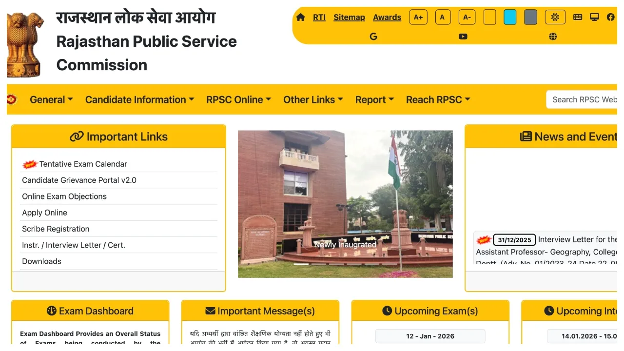Rpsc Assistant Professor Result 2025