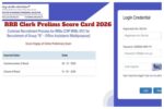 RRB Clerk Prelims Score Card 2026