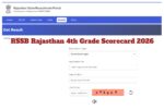 RSSB Rajasthan 4th Grade Scorecard 2026