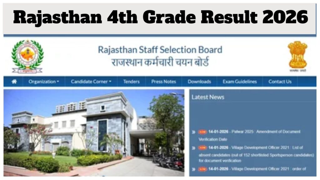 Rajasthan 4th Grade Result Declared – RSSB Releases Merit List PDF at rssb.rajasthan.gov.in