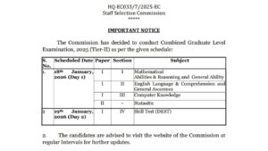SSC CGL Admit Card 2026 – Tier 2 Hall Ticket Link Likely Active on Jan 16th at ssc.gov.in