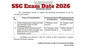 SSC Exam Date 2026 – MTS Exam from Feb 4, Check Full Schedule at ssc.gov.in
