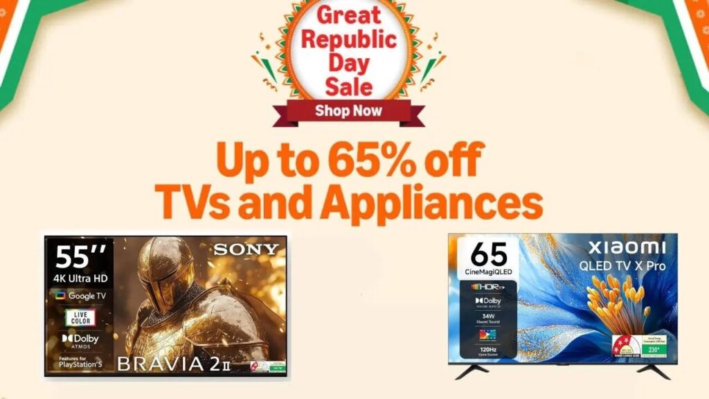 Amazon Sale 2026 – 55-Inch Smart TVs Up to 65% Off with 10% Instant Discount & Exchange Offer