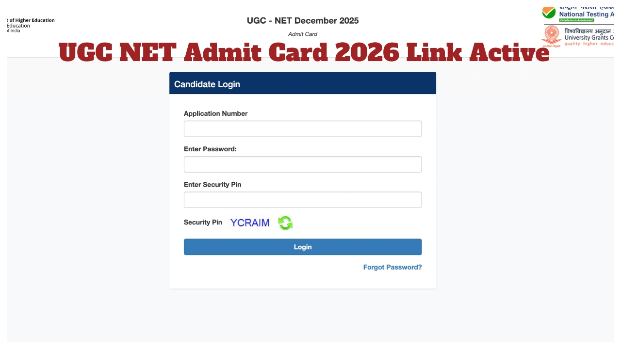 UGC NET Admit Card 2026...