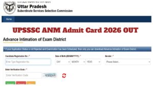 UPSSSC ANM Admit Card 2026 OUT – Direct Link to Download Hall Ticket at upsssc.gov.in