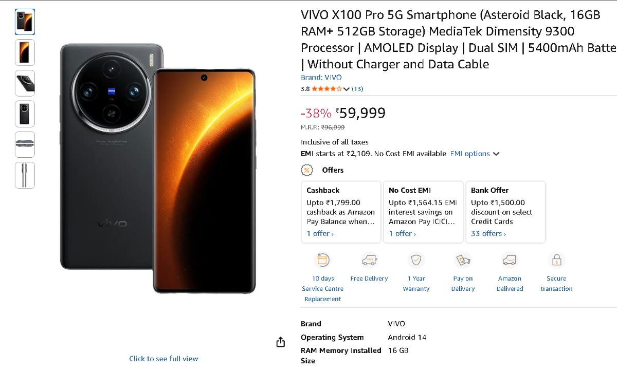 Vivo X100 Pro with exchange deal Is available At Rs 30,000 Discount on Amazon 2 Vivo X100 P 1
