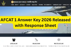 AFCAT 1 Answer Key 2026 Released with Response Sheet – afcat.cdac.in