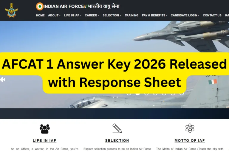 AFCAT 1 Answer Key 2026 Released with Response Sheet
