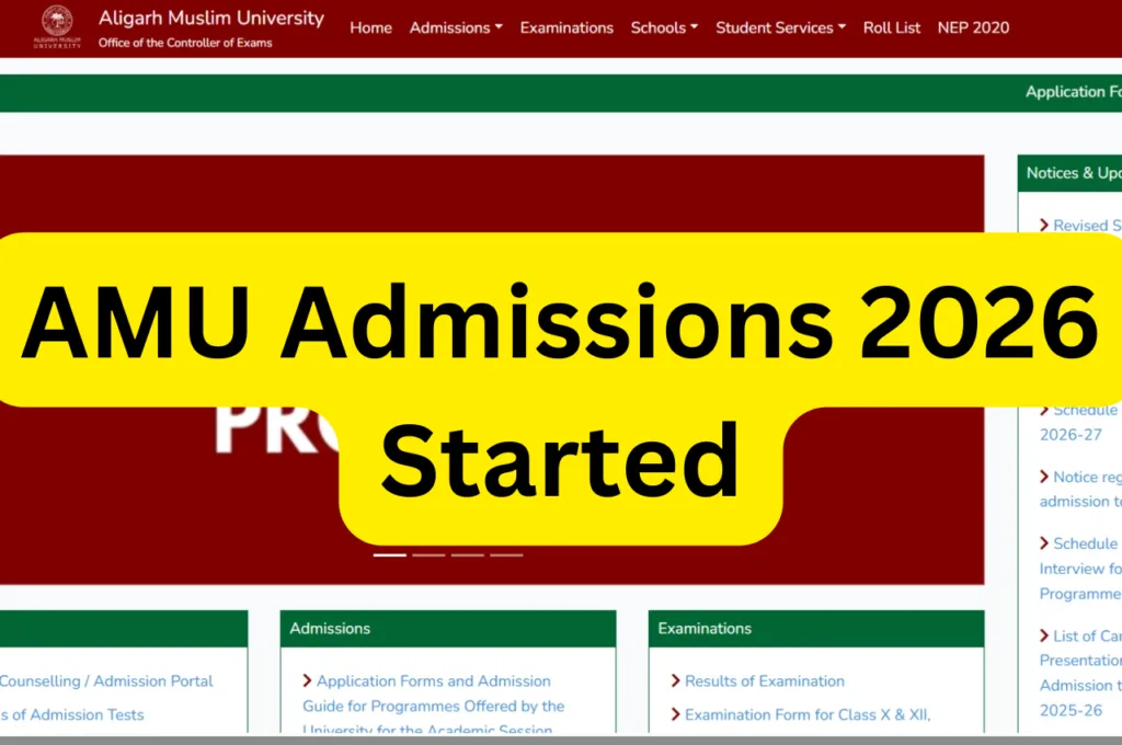 AMU Admissions 2026 Started – Apply Online for UG PG Courses amucontrollerexams.com