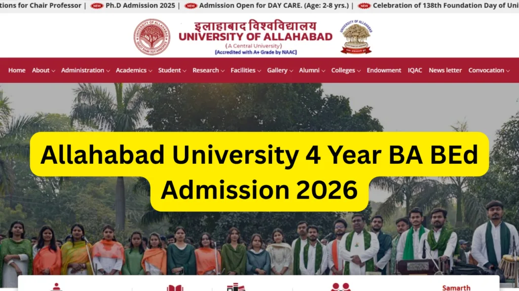 Allahabad University 4 Year BA BEd Admission 2026