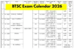 BTSC Exam Calendar 2026