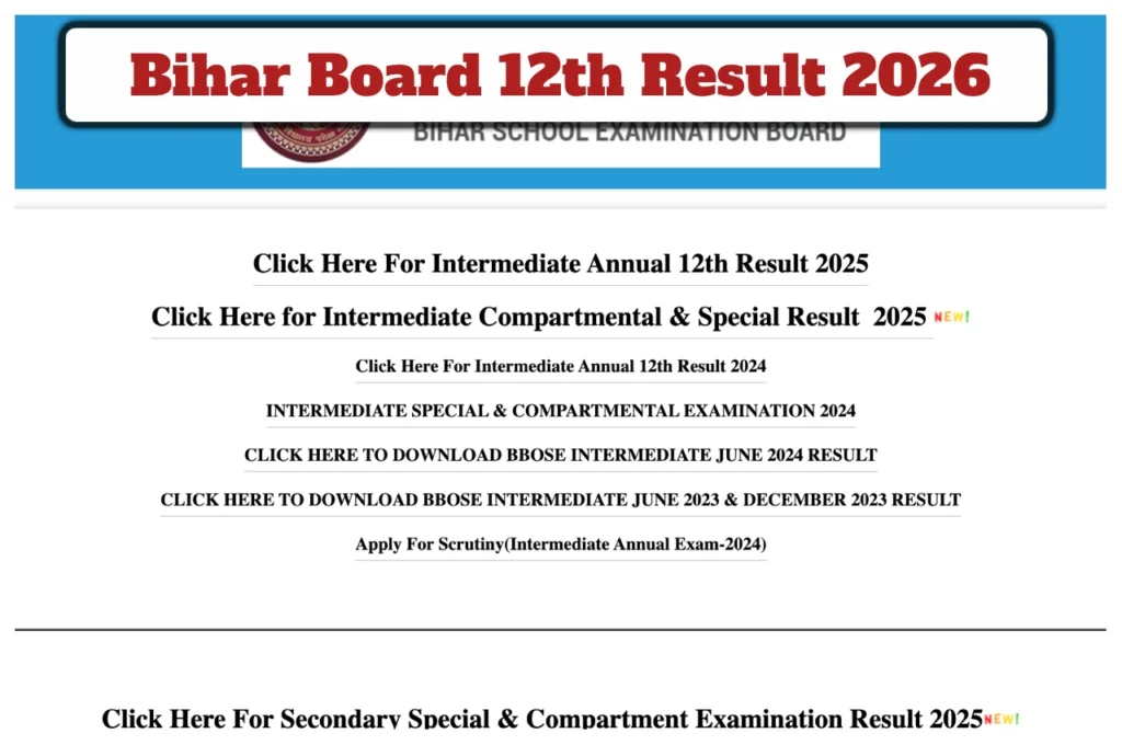 Bihar Board 12th Result 2026