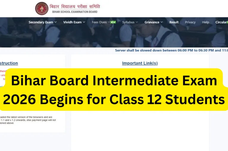 Bihar Board Intermediate Exam 2026 Begins for Class 12 Students
