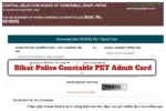 Bihar Police Constable PET Admit Card