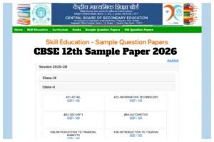 CBSE Board Exam 2026 - Download Class 12th Sample Paper PDFs for All Subjects at cbse.gov.in in Education category