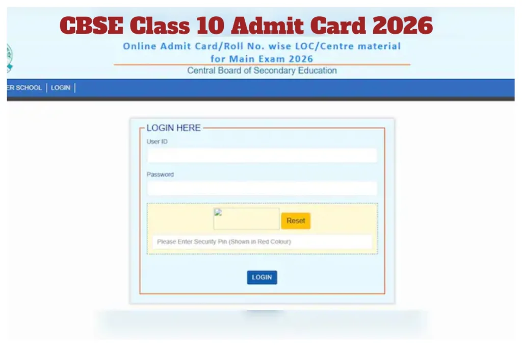 CBSE Class 10 Admit Card 2026 – How to Download Hall Ticket Via parikshasangam.cbse.gov.in