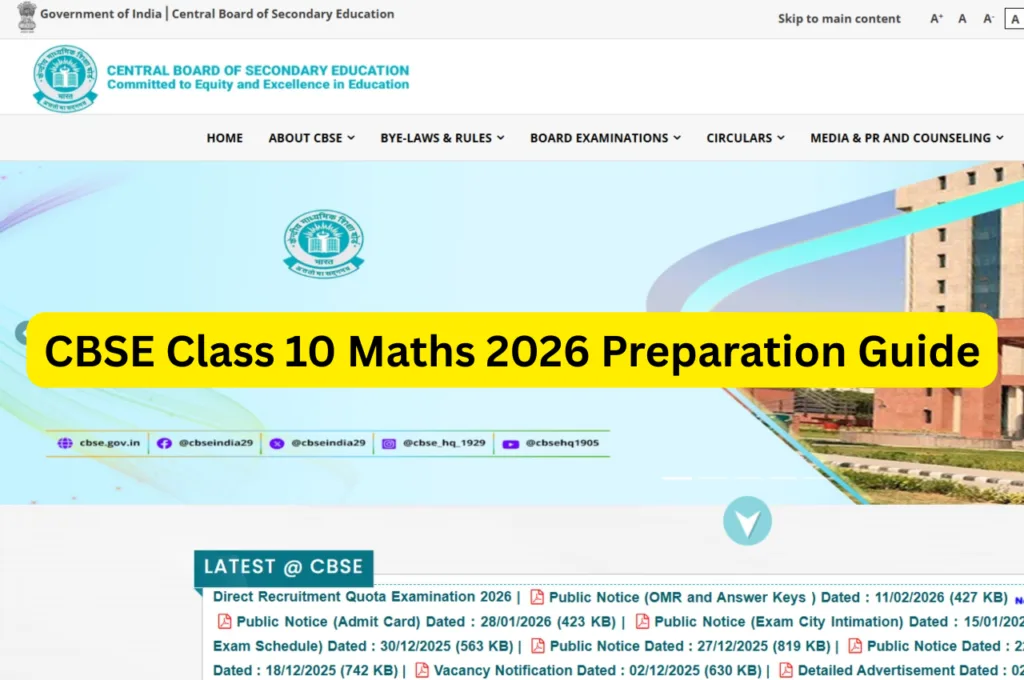 CBSE Class 10 Maths 2026 Preparation Guide