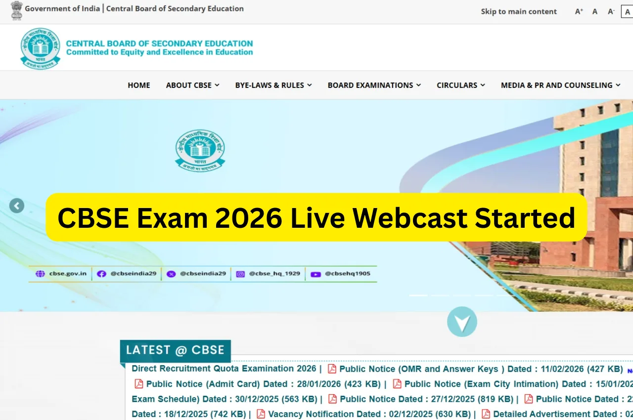 CBSE Exam 2026 Live Webcast Started