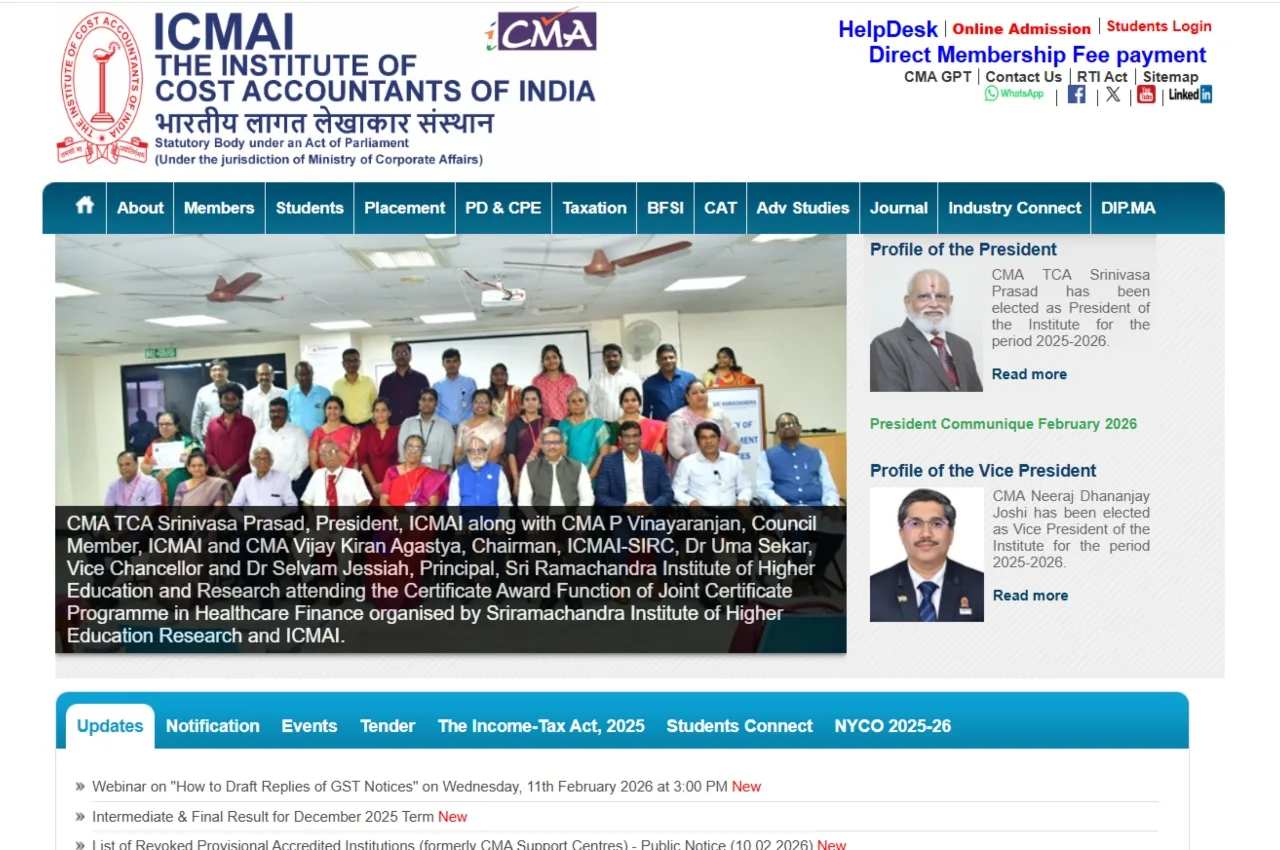 CMA Intermediate and Final Result 2025 Declared 