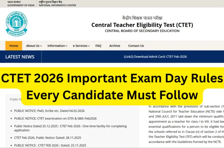 CTET 2026 Important Exam Day Rules Every Candidate Must Follow