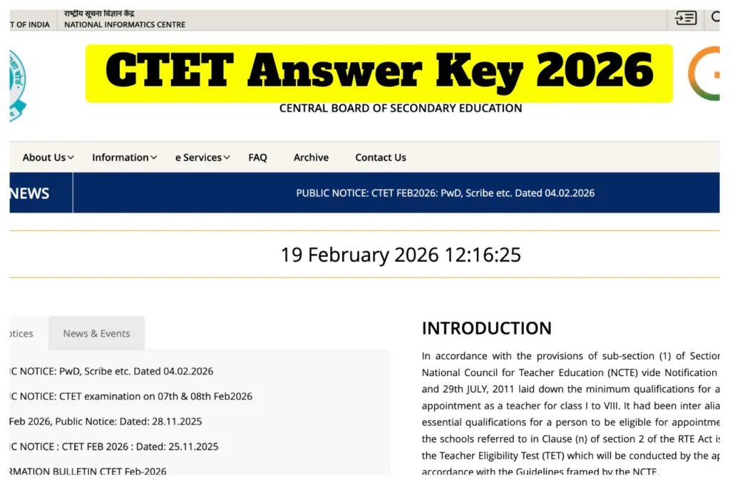 Ctet Answer Key 2026