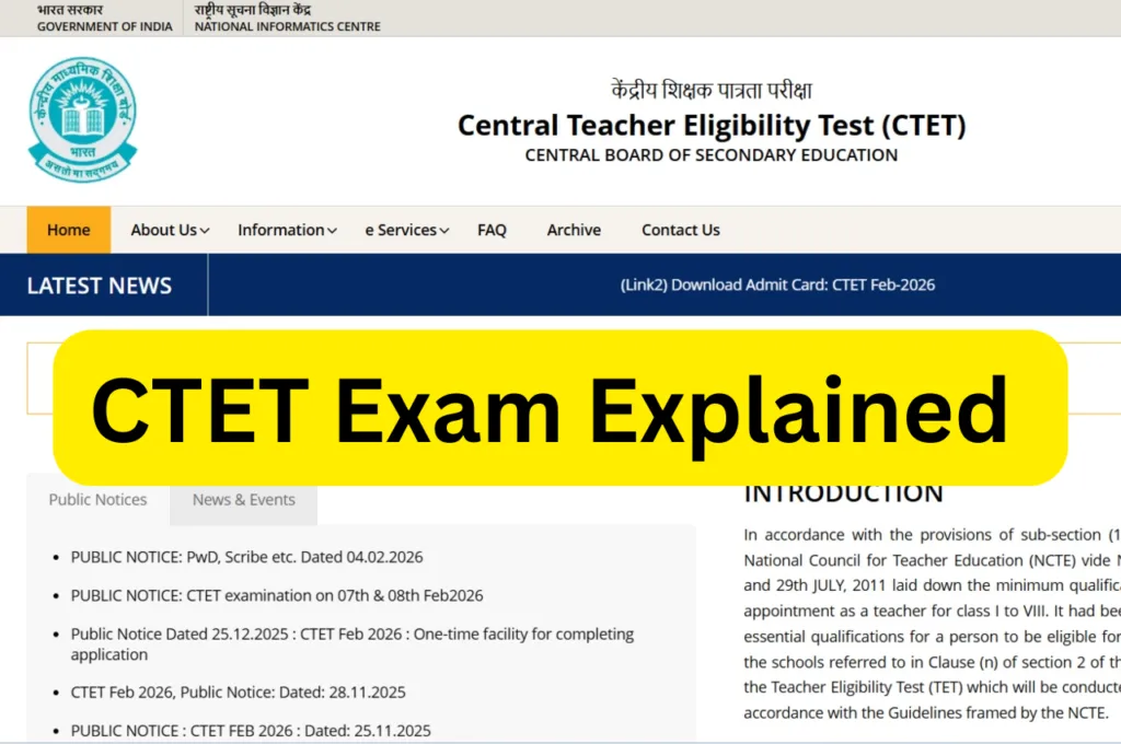CTET Exam Explained — What It Is Why It Matters and Who Should Apply ctet.nic.in