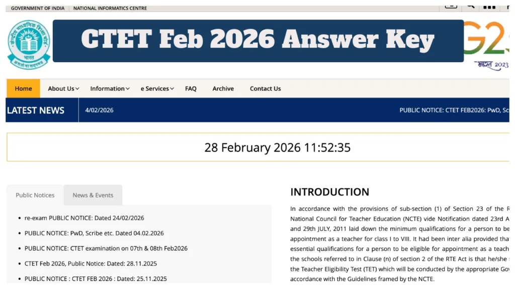 CTET Answer Key 2026 Announced on March 1st? Direct Link to Download OMR Response Sheets at ctet.nic.in