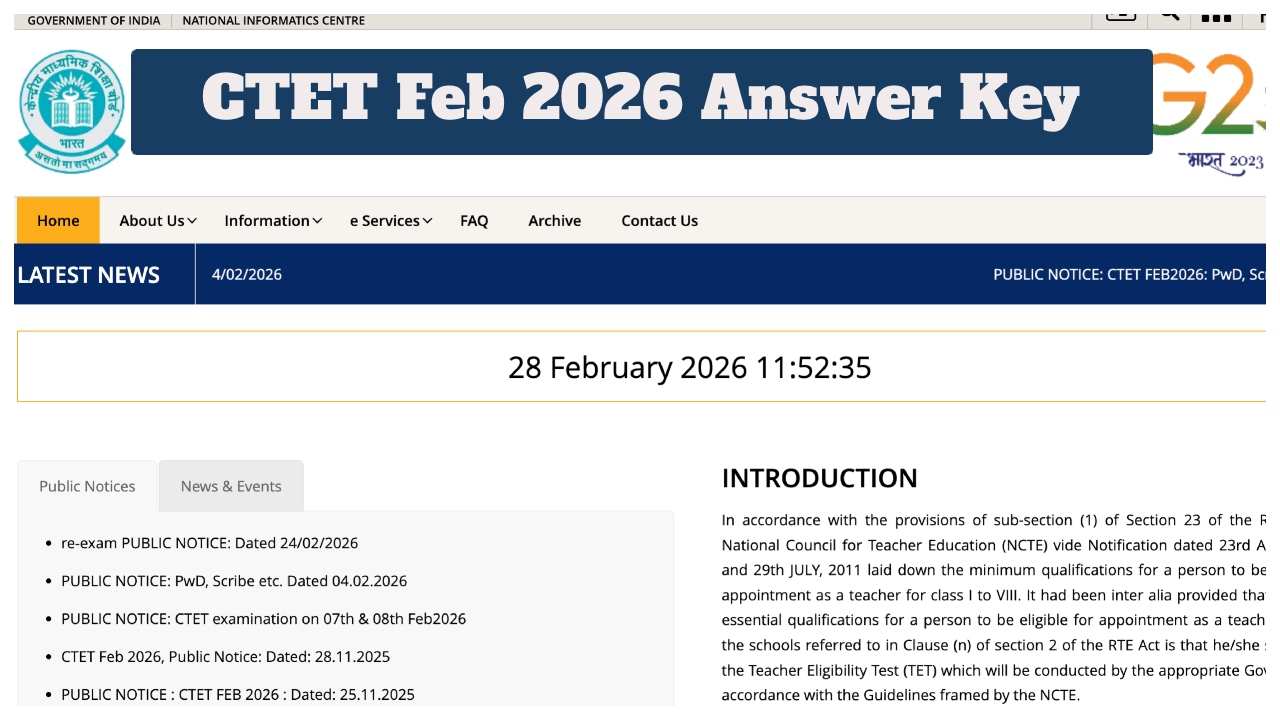 CTET Answer Key 2026 Announced on March 1st? Direct Link to Download OMR Response Sheets at ctet.nic.in