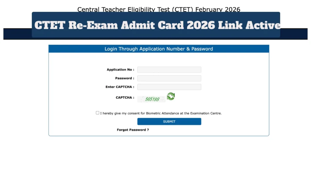 CTET Re-Exam Admit Card 2026 Link Active – How to Download Hall Ticket for March 1st at ctet.nic.in