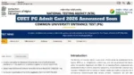 CUET PG Admit Card 2026 Announced Soon – Direct Link to Download Hall Tickets at exams.nta.nic.in