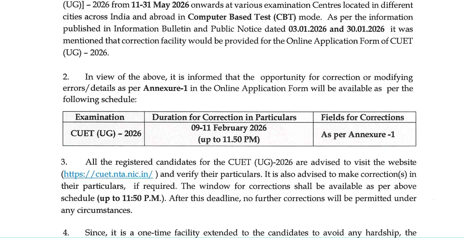 CUET UG 2026 Application Correction Window Open – Edit Form Details Now at cuet.nta.nic.in - Times Bull