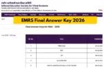 EMRS Final Answer Key 2026