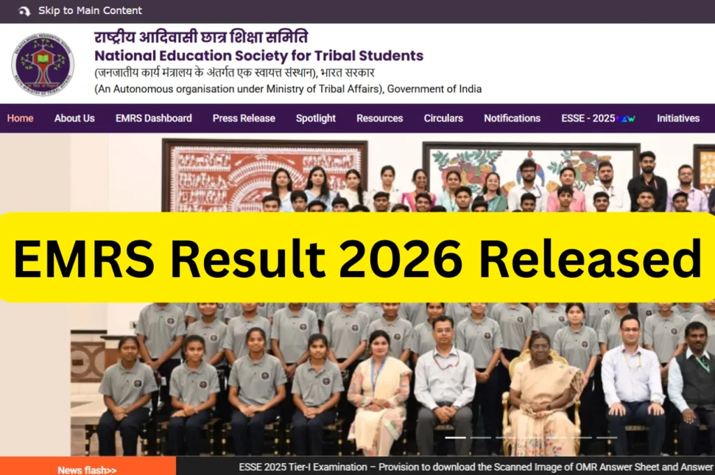 EMRS Result 2026 Released – Check Selection List Download Link nests.tribal.gov.in