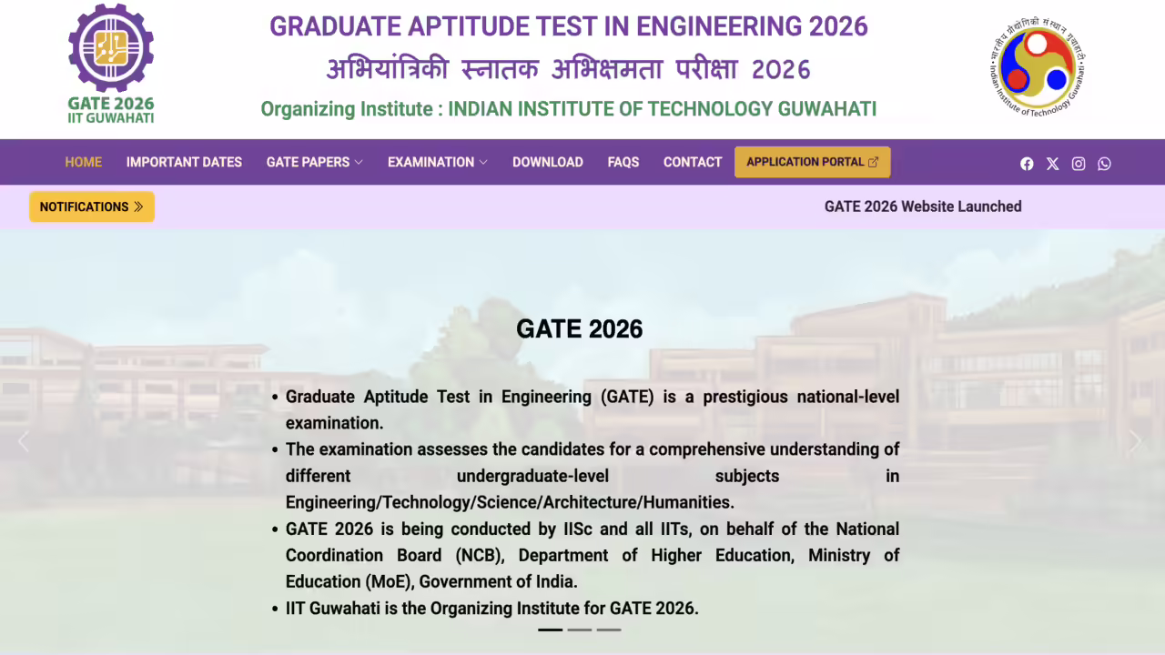 GATE 2026 Exam Begins from 7 February