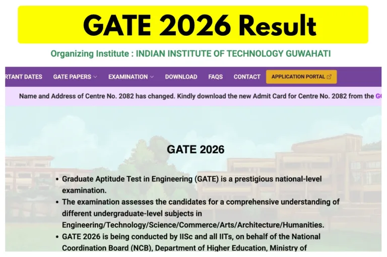 GATE 2026 Result – Websites to check & Downalod Score at gate2026.iitr.ac.in