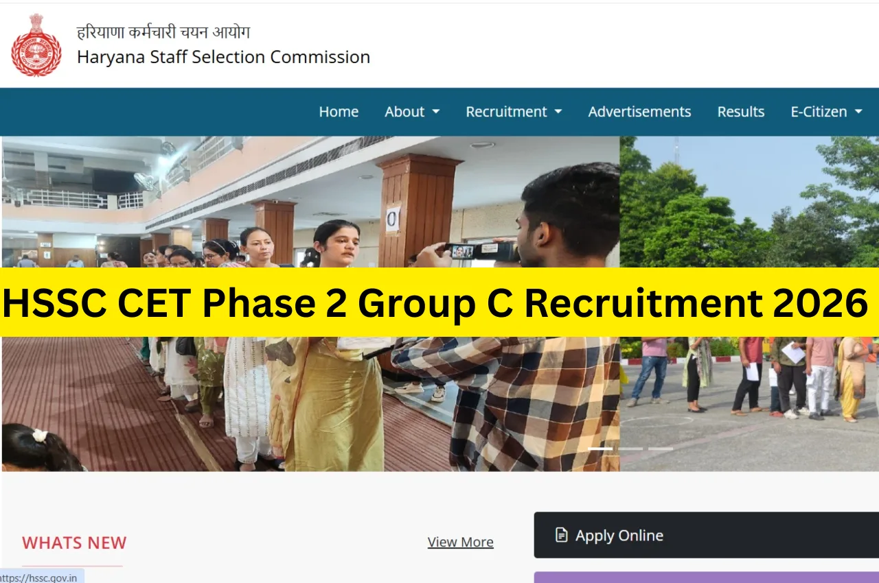 HSSC CET Phase 2 Group C Recruitment 2026