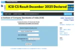 ICSI CS Result December 2025 Declared