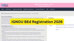 IGNOU BEd Registration 2026 - Apply Online Before 27 February ignou-bed.samarth.edu.in in Education category