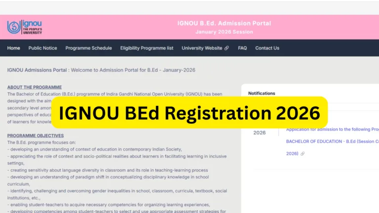 IGNOU BEd Registration 2026