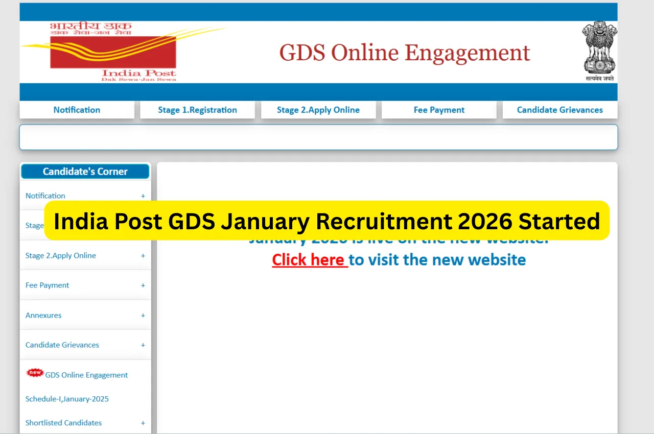 India Post GDS January Recruitment 2026 Started