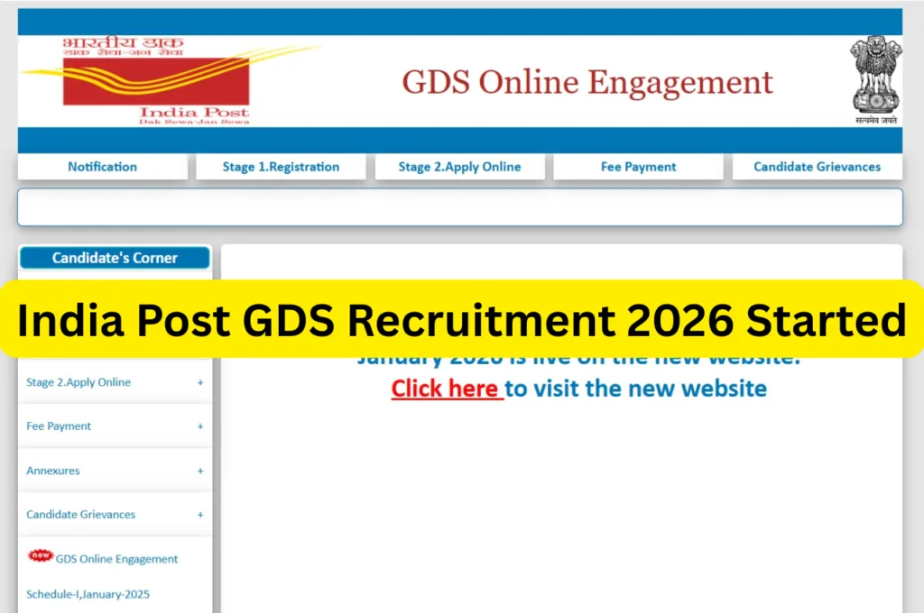 India Post GDS Recruitment 2026 Started – Apply Online for 28740 Posts indiapostgdsonline.gov.in