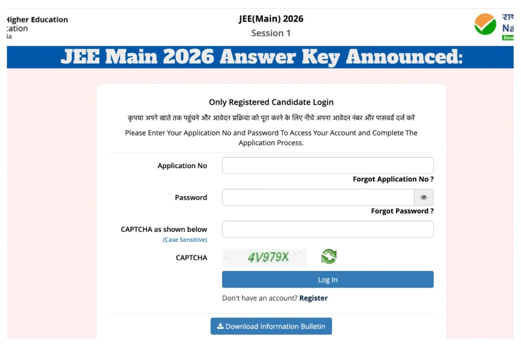 NTA JEE Main 2026 Answer Key Announced Download at jeemain.nta.nic.in, objections Deadline Feb 6